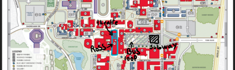 Campus map highlighting Ross building