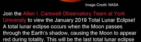 First Event of 2019: Total Lunar Eclipse Viewing Event