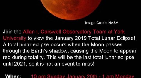 First Event of 2019: Total Lunar Eclipse Viewing Event